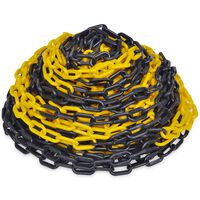 Cadeia de plástico de aviso, amarelo e preto, 30 m