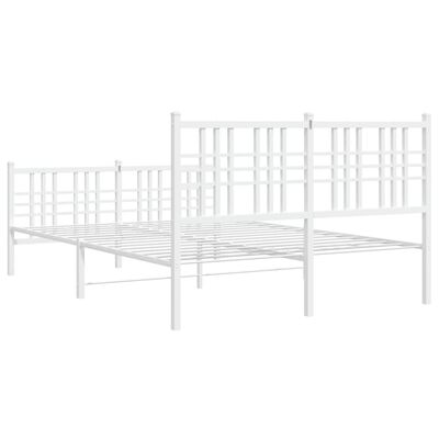 vidaXL Estrutura de cama com cabeceira e pés 120x200 cm metal branco