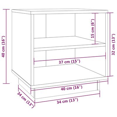 vidaXL Mesas de cabeceira 2 pcs 40x34x40 cm madeira de pinho maciça