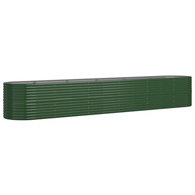 vidaXL Canteiro elevado jardim 440x80x68 cm aço revestido a pó verde