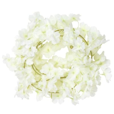 vidaXL Grinaldas de flores de Natal 6 pcs 180 cm branco