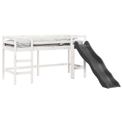 vidaXL Cama alta p/ criança sem colchão 80x200 cm pinho maciço branco