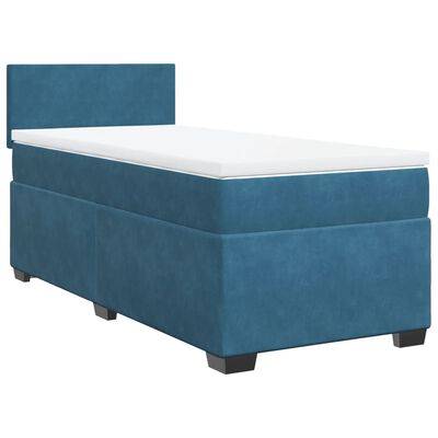 vidaXL Cama boxspring com colchão 80x200 cm veludo azul