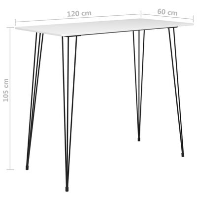 vidaXL 5 pcs conjunto de bar branco