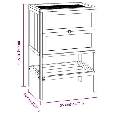 vidaXL Gaiola para hamster 55x40x80 cm madeira de abeto maciça