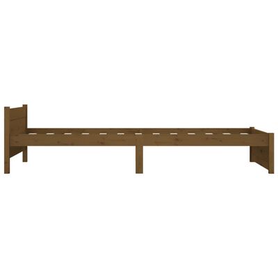 vidaXL Estrutura de cama solteiro 90x190cm madeira maciça castanho mel