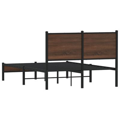 vidaXL Estrutura de cama sem colchão 120x190cm metal carvalho castanho