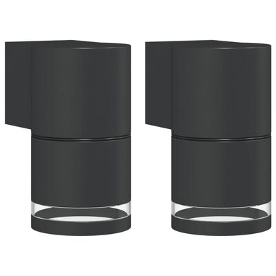 vidaXL Candeeiros de parede para exterior 2 pcs alumínio fundido preto