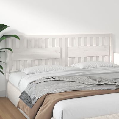 vidaXL Cabeceira de cama 205,5x4x100 cm madeira de pinho maciça branco