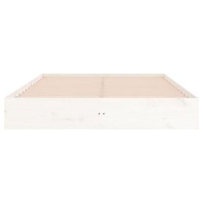 vidaXL Estrutura de cama 140x200 cm madeira maciça branco