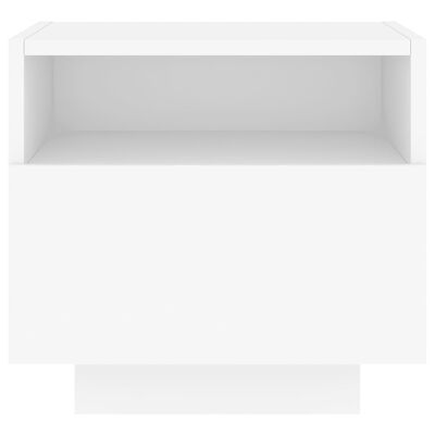 vidaXL Mesa de cabeceira com luzes LED 40x39x37 cm branco