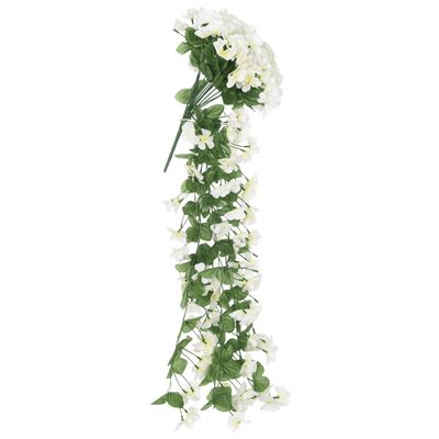 vidaXL Grinaldas de flores de Natal 3 pcs 85 cm branco