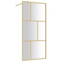 vidaXL Divisória de chuveiro 90x195 cm vidro transparente ESG dourado