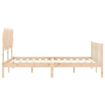 vidaXL Estrutura de cama com cabeceira 140x190 cm madeira maciça