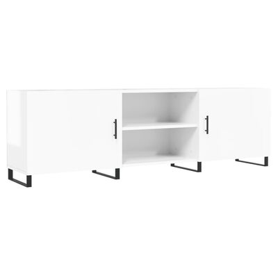 vidaXL Móvel de TV 150x30x50 cm derivados de madeira branco brilhante