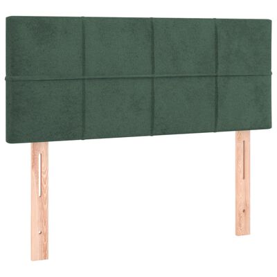 vidaXL Cama com molas/colchão 90x200 cm veludo verde-escuro