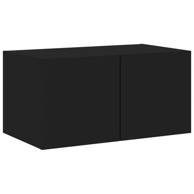 vidaXL 6 pcs móveis de parede p/ TV c/ LEDs derivados de madeira preto