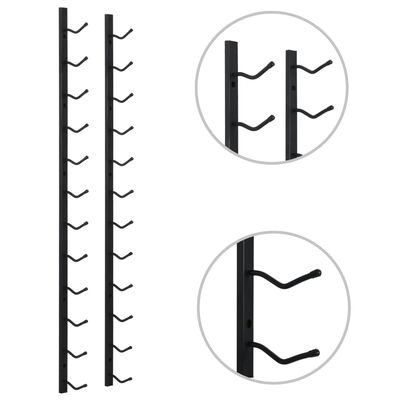 vidaXL Garrafeira de parede para 12 garrafas ferro preto