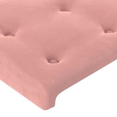 vidaXL Cabeceira de cama c/ luzes LED veludo 103x16x118/128 cm rosa