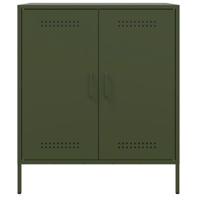 vidaXL Aparador 68x39x79 cm aço verde azeitona