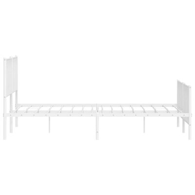 vidaXL Estrutura de cama com cabeceira e pés 183x213 cm metal branco