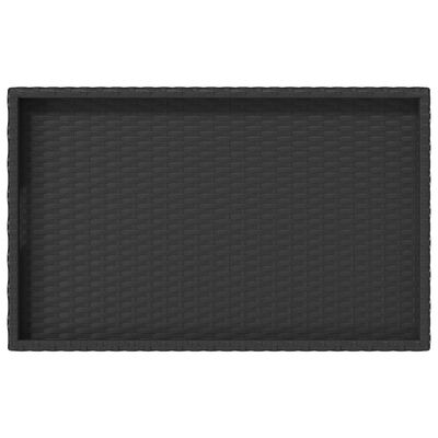 vidaXL Mesa bandeja dobrável 65x40x75 cm vime PE preto