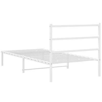 vidaXL Estrutura de cama com cabeceira 100x200 cm metal branco