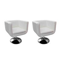 vidaXL Cadeiras de bar 2 pcs couro artificial branco