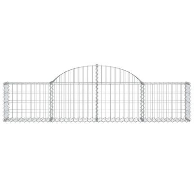 vidaXL Cestos gabião arqueados 2 pcs 200x30x40/60 cm ferro galvanizado