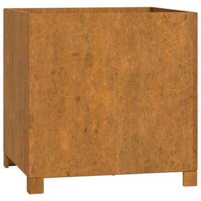 vidaXL Vaso/floreira com pernas 49x47x50 cm aço corten cor enferrujado