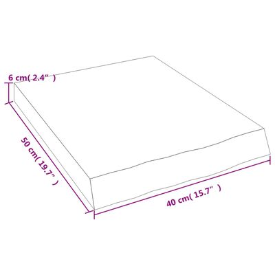 vidaXL Bancada p/ WC 40x50x(2-6)cm madeira tratada maciça castanho