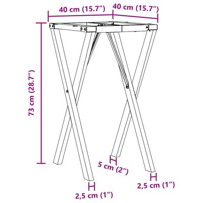 vidaXL Pernas para mesa de jantar estrutura em X ferro fundido