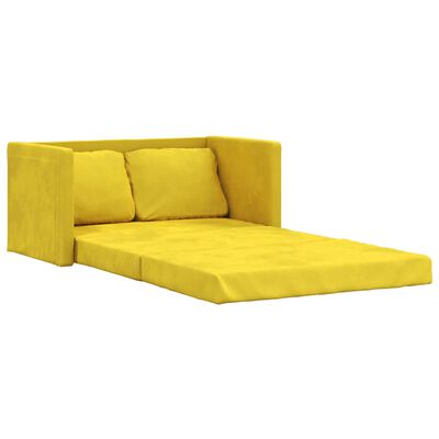 vidaXL Sofá-cama sem pés 122x204x55 cm veludo amarelo-escuro