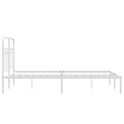 vidaXL Estrutura de cama com cabeceira 120x190 cm metal branco