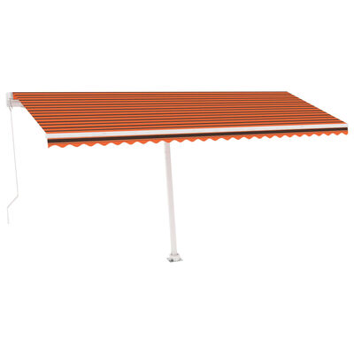 vidaXL Toldo retrátil manual independente 500x300cm laranja e castanho