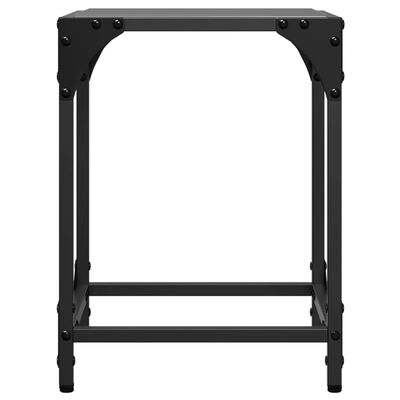 vidaXL Mesa de centro com topo em vidro preto 30x30x40 cm aço