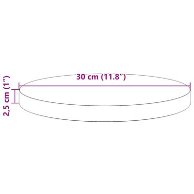 vidaXL Tampo de mesa redondo Ø30x2,5 cm pinho maciço castanho-mel