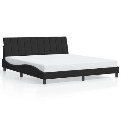 vidaXL Estrutura de cama c/ cabeceira 180x200 cm veludo preto