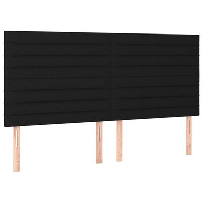 vidaXL Cama box spring c/ colchão e LED 180x200 cm tecido preto