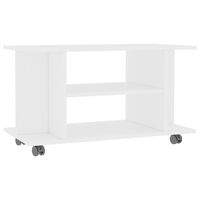 vidaXL Móvel de TV com rodas 80x40x45 cm deriv.madeira branco