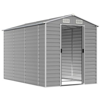 vidaXL Abrigo de jardim 191x300x198 cm aço galvanizado cinzento-claro