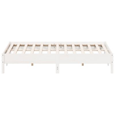 vidaXL Cama sem colchão 200x200 cm madeira de pinho maciça branco