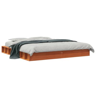 vidaXL Cama sem colchão 180x200 cm pinho maciço castanho-mel