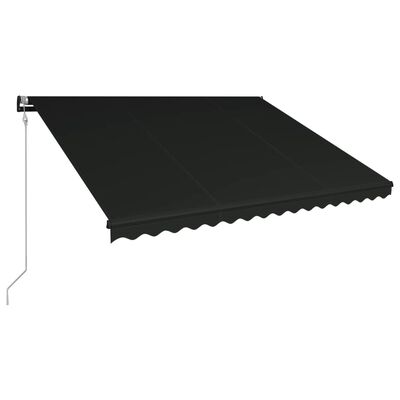 vidaXL Toldo retrátil c/ sensor vento e LED 400x300 cm antracite