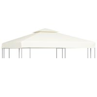 vidaXL Cobertura de substituição p/ gazebo 310 g/m² branco nata 3x3 m