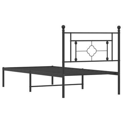 vidaXL Estrutura de cama com cabeceira 100x200 cm metal preto