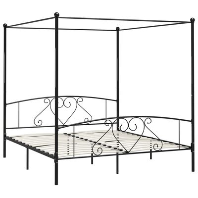 vidaXL Estrutura de cama dossel 180x200 cm metal preto