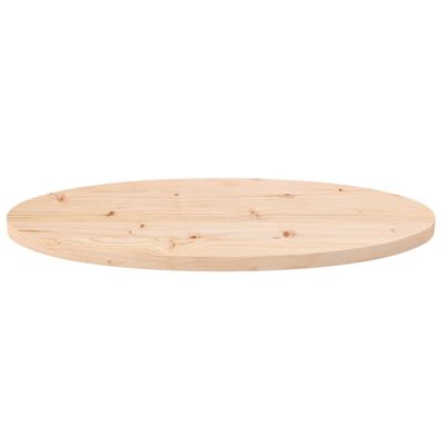 vidaXL Tampo de mesa oval 80x40x2,5 cm madeira de pinho maciça