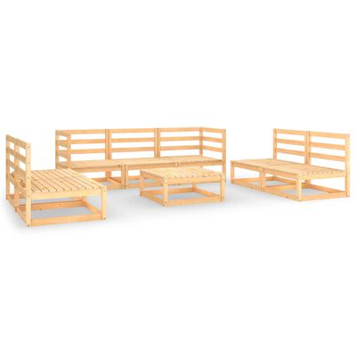 vidaXL 8 pcs conjunto lounge de jardim pinho maciço