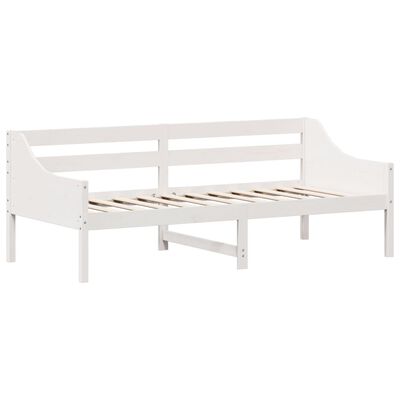 vidaXL Sofá-cama sem colchão 90x200 cm madeira de pinho maciça branco